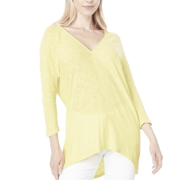 Pure Amici Linen V Neck 3/4 Sleeve Tunic Top - Picture 1 of 8
